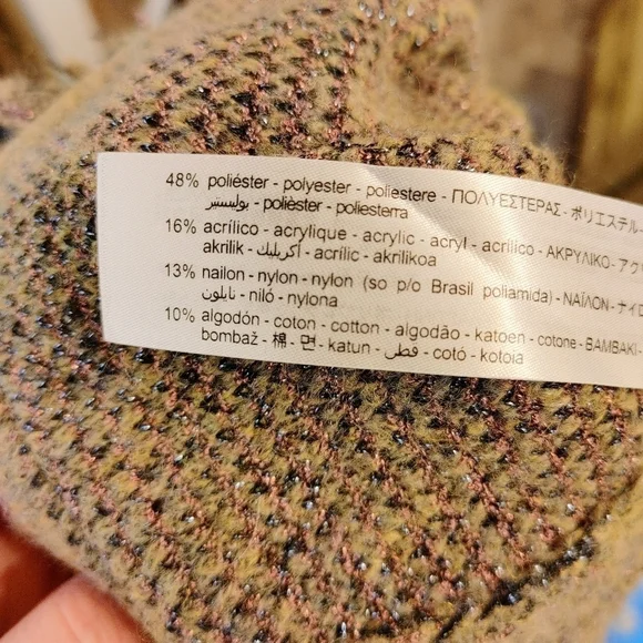 ZARA Tweed Plaid Mini Dress with Faux Leather Pockets | NWT XS - Picture 13 of 13